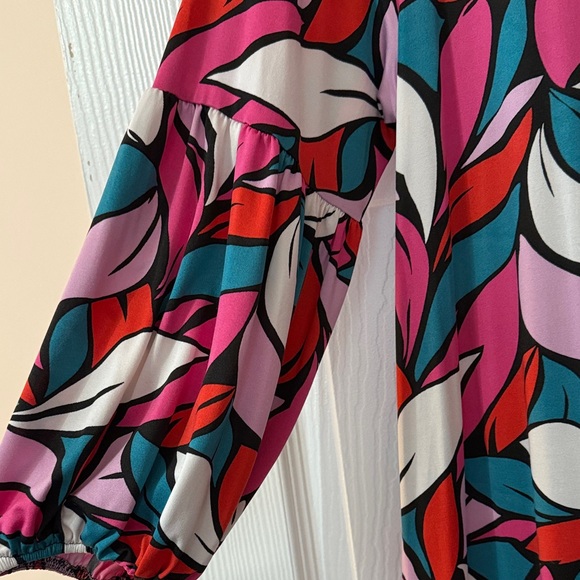 Zadie B's Adele Ruffled Maxi dress - Colorful Leaf Print - Picture 3 of 6